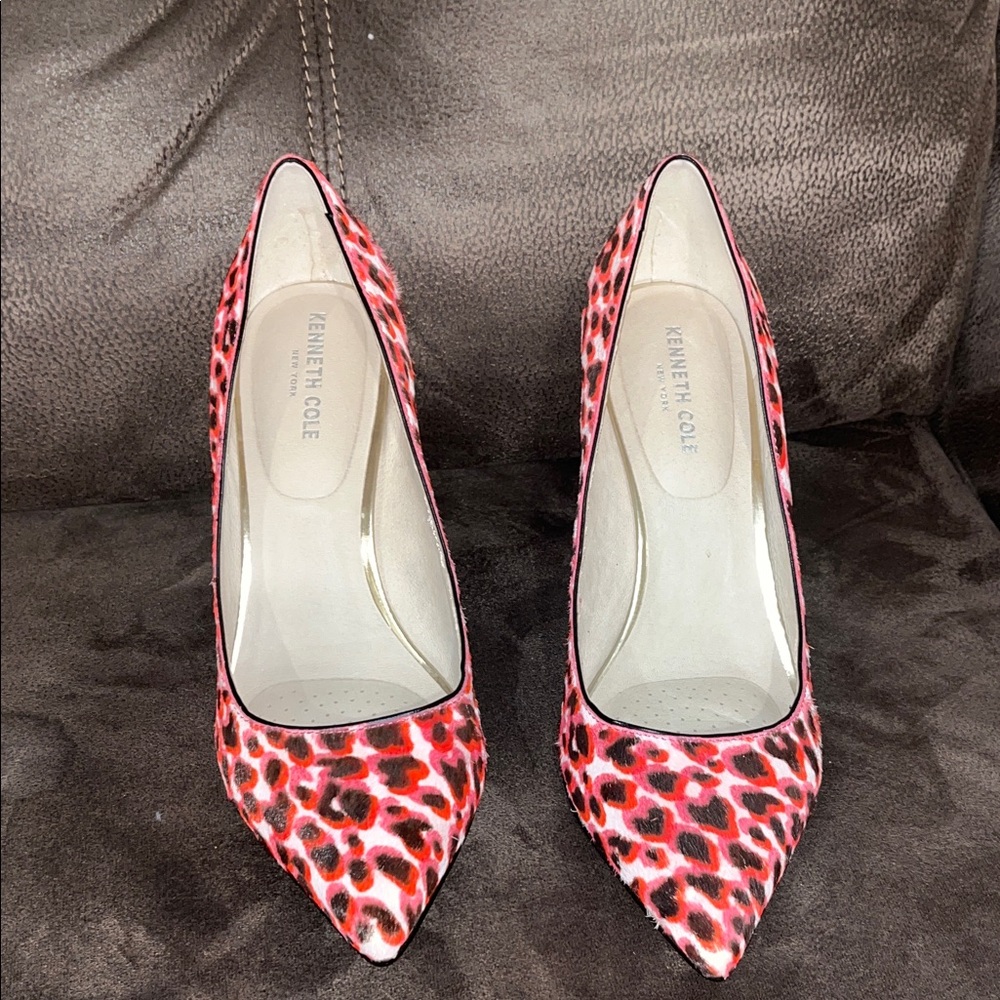 Kenneth Cole Vibrant Pink Animal Print Heels